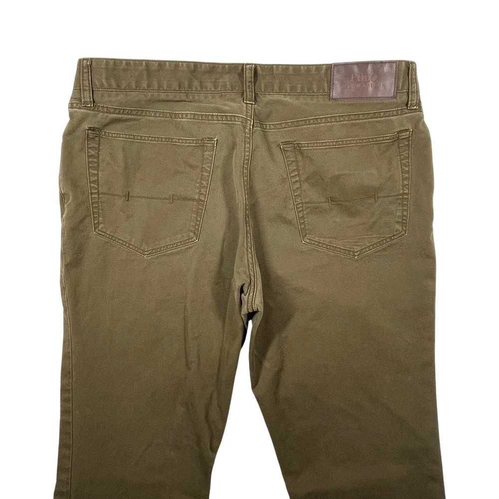 Polo Ralph Lauren Stretch Slim Fit Pants Mens 34x34 (Fits 36x34) Olive Green